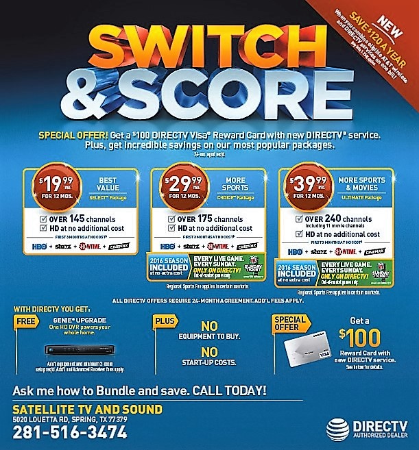 Switch and Score with Satellite TV and Sounds DirecTV Packages